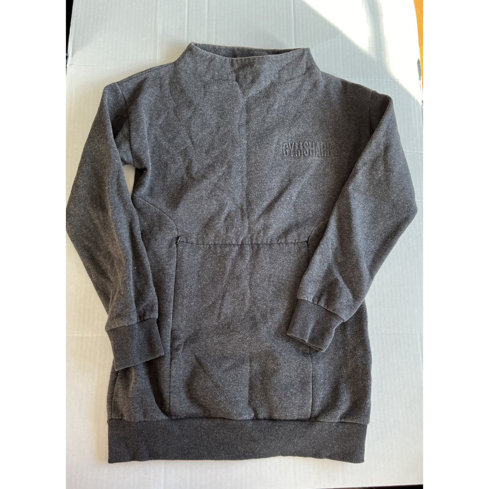 Gymshark So Soft Sweatshirt Women's Size XS Pullover Tunic Mock Neck Jumper Gray